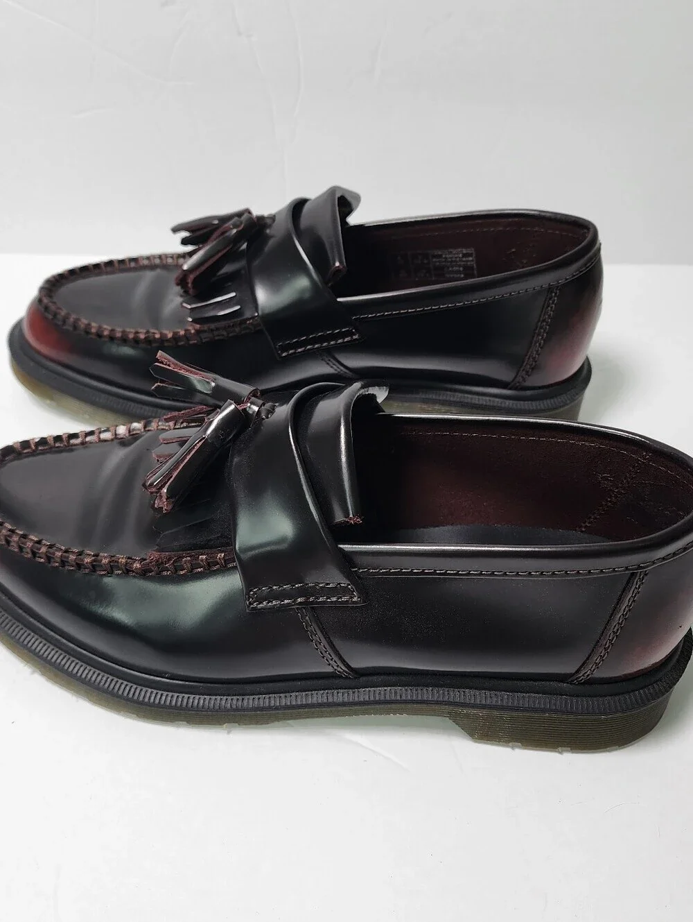 Dr Martens Adrian Arcadia Leather Tassel Loafer Cherry Red Burgandy Size 9